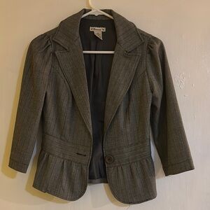 Women's Gray Pinstripe Blazer